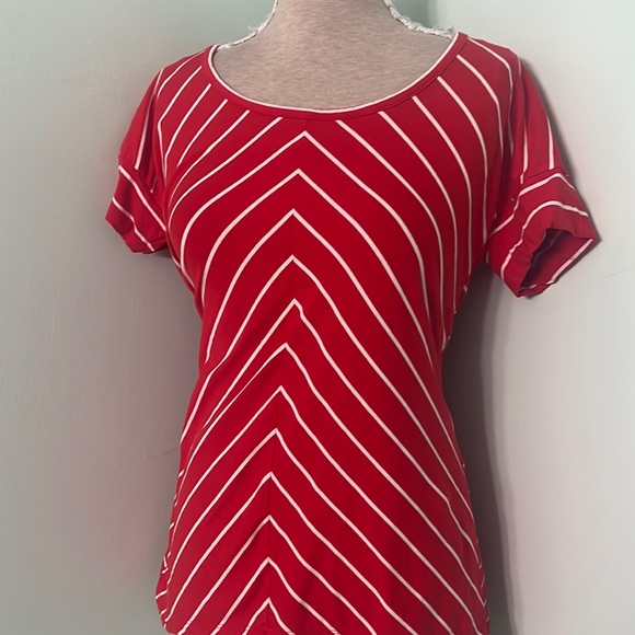 ⭐️ 2 for $15. Jones NY striped tunic blouse stretch comfy top - Picture 1 of 7